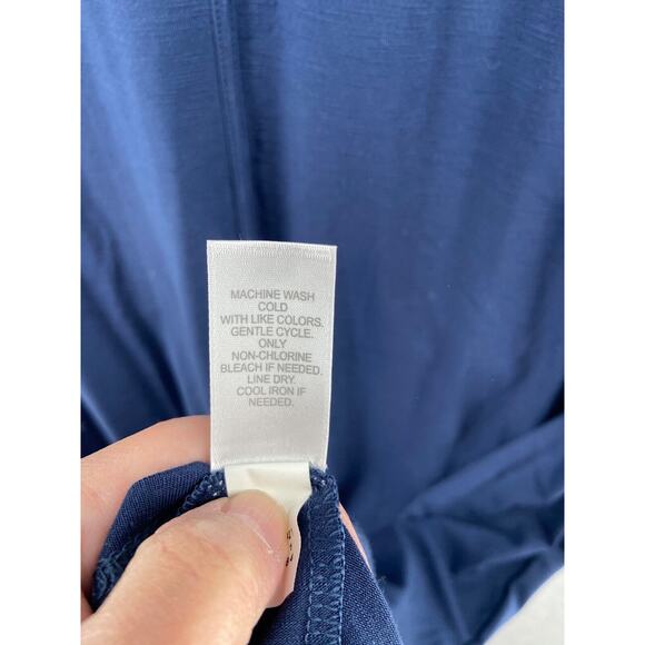 J Jill Dress Womens Small Blue Maxi Tank Keyhole Button Back Sun Dress Stretch - Picture 9 of 13